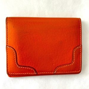 Authentic Vintage COLE HAAN leather card case, orange can double as small wallet